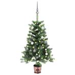vidaXL Kunstkerstboom met LEDs en kerstballen 65 cm groen