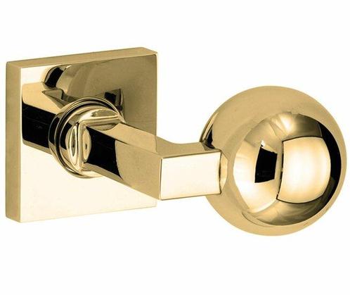 Knopkruk op geveerd rozet verdekt Bauhaus messing ongelakt, Doe-het-zelf en Verbouw, Hang- en Sluitwerk, Nieuw, Ophalen of Verzenden
