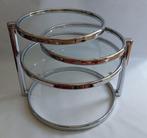 Leitmotiv - Bijzettafel - Double Swivel - metaal/glas