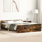 vidaXL Bedframe met hoofd- en voeteneinde gerookt eiken, Bruin, Verzenden, Nieuw, Twijfelaar