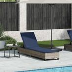 vidaXL Ligstoel met kussens grijs 55x200x25,5cm polyrotan, Tuin en Terras, Verzenden, Nieuw