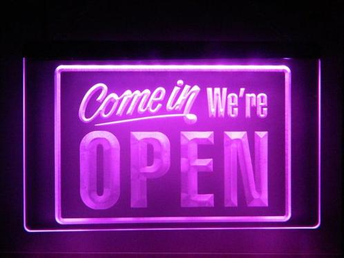 OPEN neon bord lamp LED verlichting reclame lichtbak #28 COM, Zakelijke goederen, Horeca | Meubilair en Inrichting, Verzenden