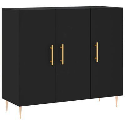 VidaXL dressoir, zwart, B x D x H 90 x 34 x 80 cm, Diversen, Overige Diversen, Ophalen