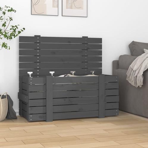 vidaXL Opbergbox 91x40,5x42 cm massief grenenhout grijs, Huis en Inrichting, Woonaccessoires | Kisten, Nieuw, Verzenden