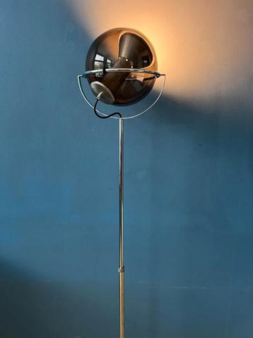 Vintage Raak Space Age Globe Eyeball Floor Lamp by Frank Lig beschikbaar voor biedingen