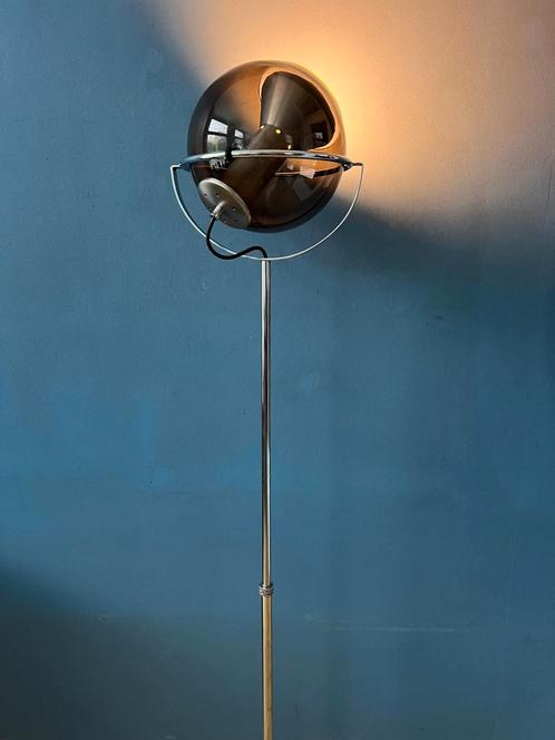 Vintage Raak Space Age Globe Eyeball Floor Lamp by Frank Lig, Huis en Inrichting, Lampen | Vloerlampen, Nieuw, Ophalen of Verzenden