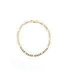 Gouden Figaro schakel armband | 19,5 cm (unisex), Sieraden, Tassen en Uiterlijk, Armbanden, Ophalen of Verzenden, Gebruikt, Overige kleuren