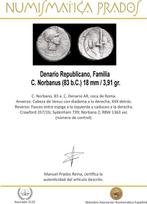 Romeinse Republiek. Familia C. Norbanus (83 b.C.). Denarius, Postzegels en Munten, Munten | Europa | Niet-Euromunten