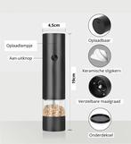 Elektrische peper en zoutmolen set oplaadbaar LED RVS kruide, Nieuw