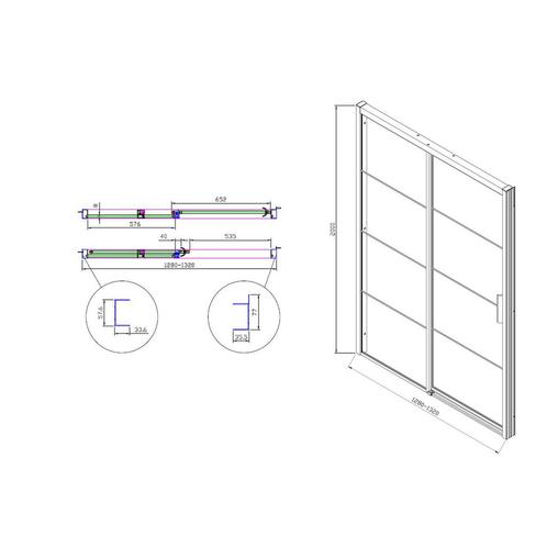 Douchedeur Boss & Wessing Black Edition Frame Softclose, Doe-het-zelf en Verbouw, Sanitair, Ophalen of Verzenden