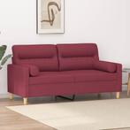 vidaXL Tweezitsbank met sierkussens 140 cm stof wijnrood, Huis en Inrichting, Verzenden, 150 tot 200 cm, Stof, Nieuw