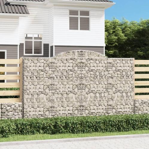 vidaXL Schanskorf gewelfd 300x50x180/200 cm gegalvaniseerd, Tuin en Terras, Bloembakken en Plantenbakken, 100 cm of meer, Nieuw