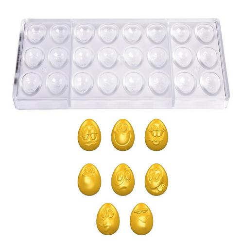 Bonbonvorm Chocolate World Smiley Eitjes (24x) 33x23x12mm, Hobby en Vrije tijd, Taarten en Cupcakes maken, Nieuw, Verzenden