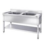 GGM Gastro | Spoeltafel PREMIUM - 1400x600mm - met onderbouw, Verzenden