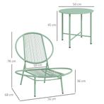 TRUUSK 3-delige Bistro-Set - Staal - Weerbestendig - Ergonom, Verzenden, Nieuw