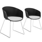 Kunststof eetkamerstoel Logart, gestoffeerd - Set van 2, Huis en Inrichting, Stoelen, Verzenden, Nieuw