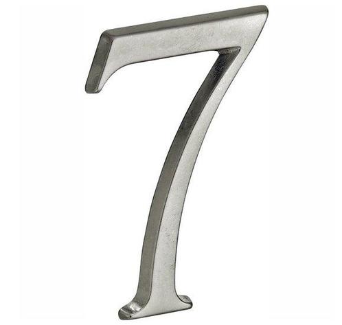 Huisnummer 7 Roman 120 mm Mat Nikkel PVD, Huis en Inrichting, Woonaccessoires | Overige, Nieuw, Ophalen of Verzenden