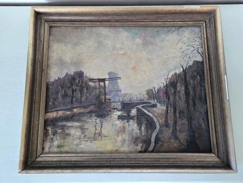 Huub Hierck (1917-1978) - Gracht met brug, Antiek en Kunst, Kunst | Schilderijen | Klassiek