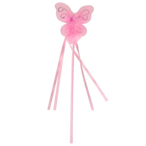 Toverstaf met vlinder roze NIEUW, Kinderen en Baby's, Carnavalskleding en Verkleedspullen, Meisje, Nieuw, Ophalen of Verzenden