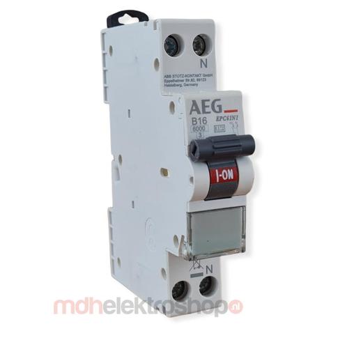 AEG installatieautomaat / 1-polig + nul, B16A / EPC61NB16, Doe-het-zelf en Verbouw, Elektra en Kabels, Nieuw, Ophalen of Verzenden