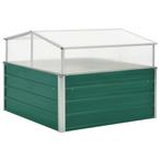 vidaXL Tuinkas 100x100x77 cm gegalvaniseerd staal groen, Tuin en Terras, Bloembakken en Plantenbakken, 100 cm of meer, Verzenden