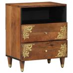 vidaXL Nachtkastje Honingbruin 50 x 33 x 62 cm massief, Huis en Inrichting, Minder dan 45 cm, Verzenden, Nieuw, 55 tot 70 cm