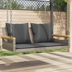 vidaXL Schommelbank met kussens 109x62x40 cm poly rattan, Tuin en Terras, Tuinbanken, Verzenden, Nieuw, Rotan