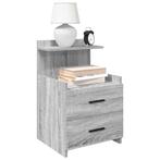 vidaXL Nachtkastjes 2 st met 2 lades 40x36,5x62 cm grijs, Huis en Inrichting, Verzenden, Nieuw, Hout