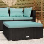 vidaXL Tuinvoetenbank met kussen 70x70x30 cm poly rattan, Tuin en Terras, Tuinsets en Loungesets, Verzenden, Nieuw, Rotan