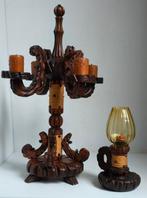 Kandelaber (2) - Hout - Brutalist kandelaars