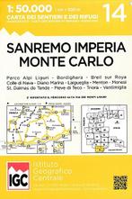 Wandelkaart 14 San Remo Imperia Monte Carlo Ligurië IGC, Boeken, Atlassen en Landkaarten, Nieuw, Verzenden