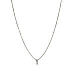 Witgouden collier met diamant hanger 40.5 cm 14 karaat, Met hanger, Verzenden, Wit, Zo goed als nieuw