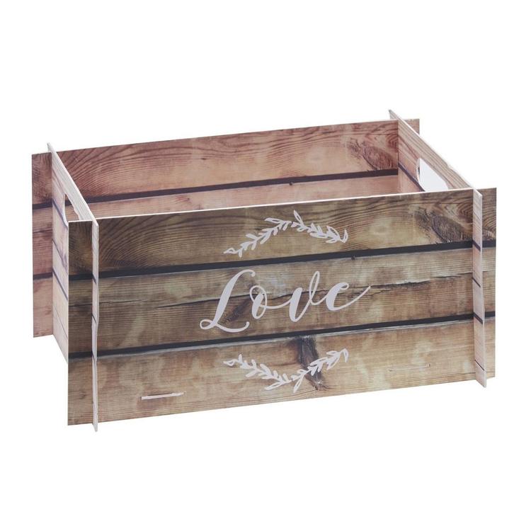 Kaarten Box Love Hout 30cm, Hobby en Vrije tijd, Feestartikelen, Nieuw, Verzenden