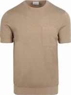 Suitable Knitted T-shirt Pocket Compact Camel maat L Heren, Maat 52/54 (L), Bruin, Verzenden, Nieuw