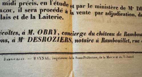 Document - Grand Parc de Rambouillet - Récolte des Foins du, Antiek en Kunst, Antiek | Boeken en Bijbels