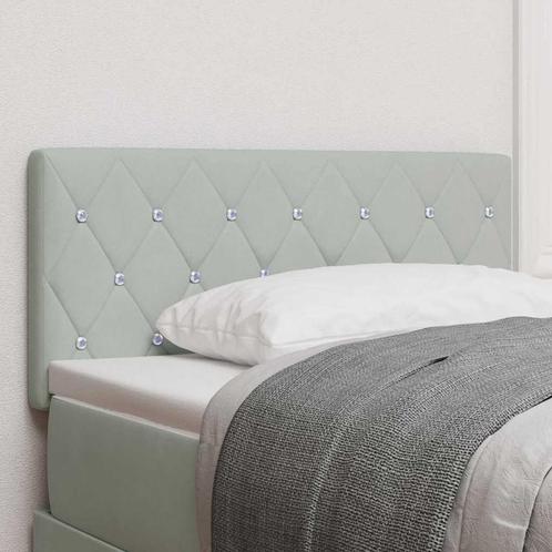vidaXL Fluwelen Hoofdbord Geruit Lichtgrijs 100 cm Fluweel, Huis en Inrichting, Slaapkamer | Bedden, Nieuw, Stof, Verzenden