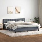 vidaXL Boxspring met matras fluweel donkergrijs 180x220 cm, Verzenden, Nieuw, Grijs, Stof