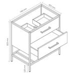 Badmeubelkast Differnz Industrial 75 met Bruin, Huis en Inrichting, Badkamer | Badkamermeubels, Ophalen of Verzenden, Nieuw