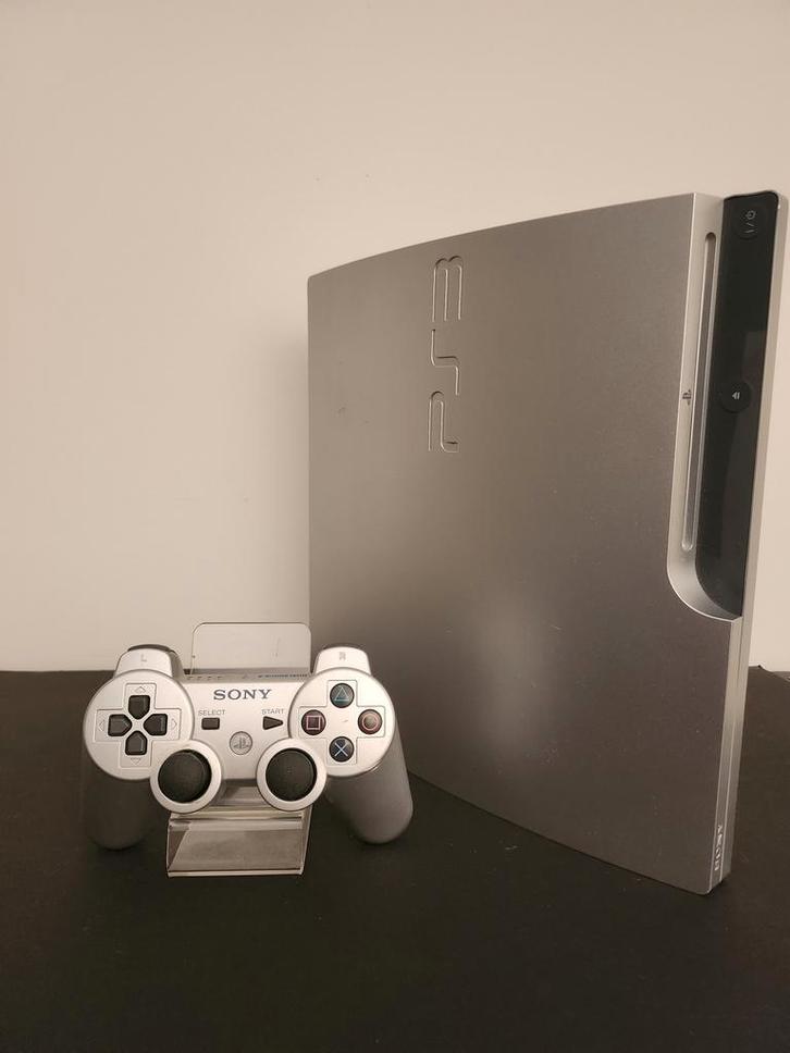 Zilver Slim Playstation 3 (320gb) +Orginele Sony Controller, Spelcomputers en Games, Spelcomputers | Sony PlayStation 3, Ophalen of Verzenden