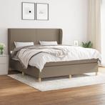 vidaXL Boxspring met matras stof taupe 160x200 cm, Verzenden, 200 cm, Stof, 160 cm