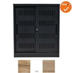 Schuifdeurkast -  Basic - Zwart - 105cm (Kantoorkasten), Werkplek, Ophalen of Verzenden, Nieuw zonder verpakking, Kast