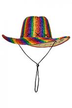 Cowboyhoed Regenboog Glitters Pride Gekleurd Cowboy Hoed Rod, Kleding | Heren, Ophalen of Verzenden, Nieuw, Overige maten, Carnaval