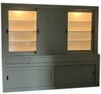 Buffetkast Engels groen Schagen 260cm led verlichting, Ophalen of Verzenden, Nieuw