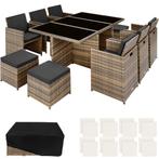 Wicker zitgroep New York 6+4+1 met aluminium frame en besche, Tuin en Terras, Tuinsets en Loungesets, Verzenden, Nieuw