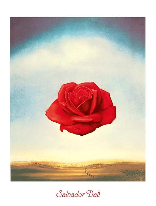 Kunstdruk Salvador Dali - Rose meditative 60x80cm, Huis en Inrichting, Woonaccessoires | Schilderijen, Tekeningen en Foto's, Nieuw