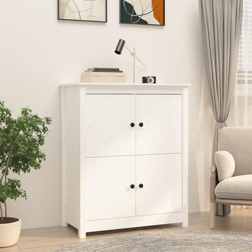 vidaXL Dressoir 83x41,5x100 cm massief grenenhout wit, Huis en Inrichting, Kasten | Dressoirs, 25 tot 50 cm, Nieuw, 50 tot 100 cm