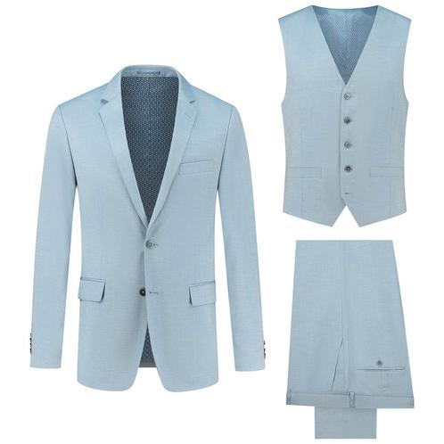 GENTS - Pak 3-D wolmix ijs-blauw - 56, Kleding | Heren, Kostuums en Colberts, Verzenden