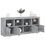 vidaXL Dressoir met LED-verlichting 163x37x67 cm betongrijs, Huis en Inrichting, Kasten | Dressoirs, Minder dan 50 cm, Verzenden