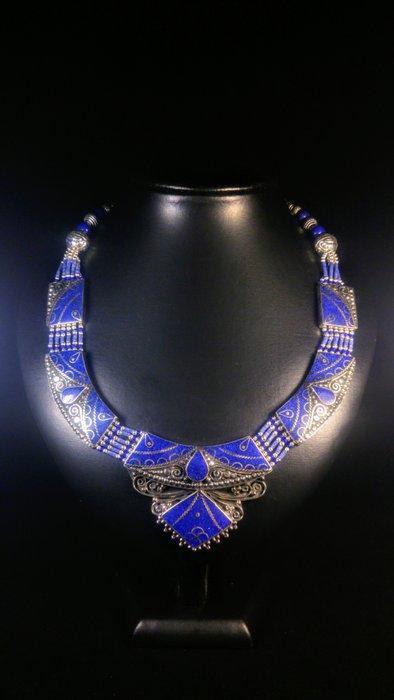 Vintage lapis lazuli ketting - Halsketting, Verzamelen, Mineralen en Fossielen