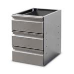 HCB Ladenblok - 3 laden - 40 cm - 600 series - RVS, Verzenden, Nieuw in verpakking, RVS Meubilair